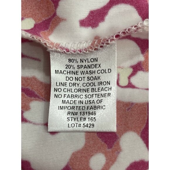 Jude Connally Long Sleeve Pink Floral Print Shift Dress Size Large Made in USA - Picture 7 of 8